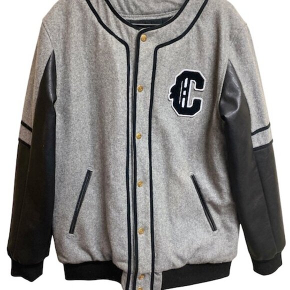 Crooks and Castles Wool & PU Varsity style Logo Jacket Mens Large - Picture 1 of 6